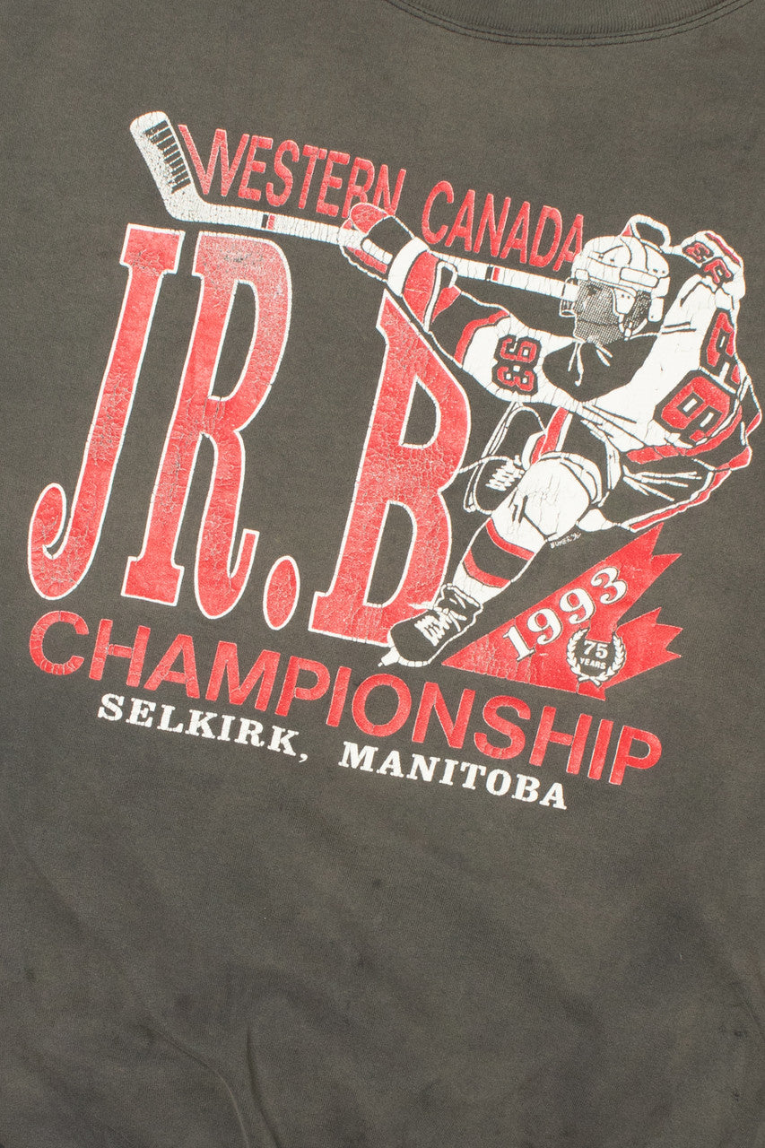 Vintage 1993 Distressed Hockey "Western Canada Championship" Sweatshirt