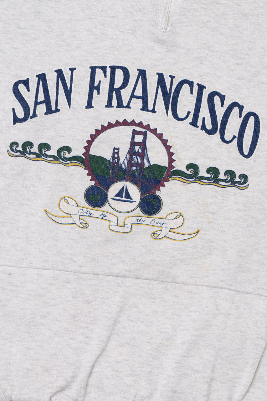 Vintage San Francisco Kangaroo Pocket Quarter Zip Sweatshirt