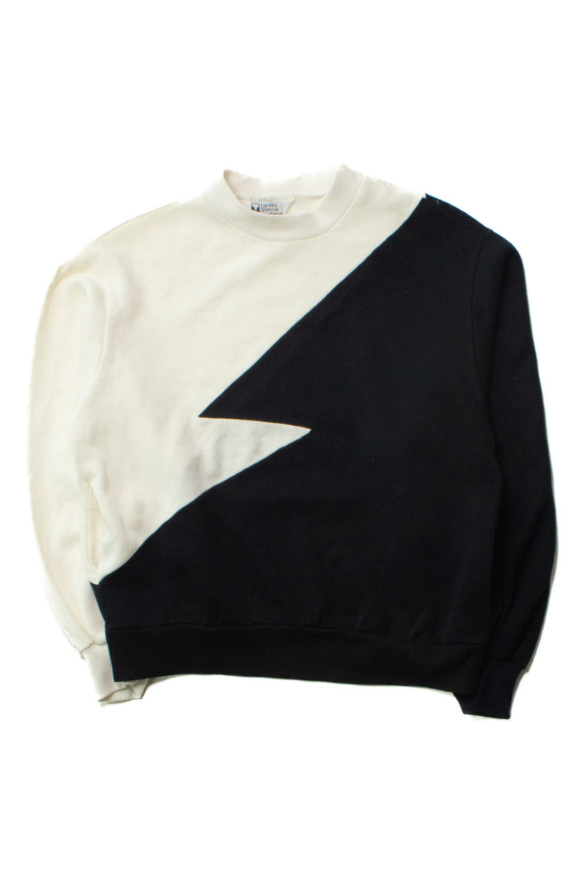 Vintage Black & White Zig Zag Sweatshirt (1990s)