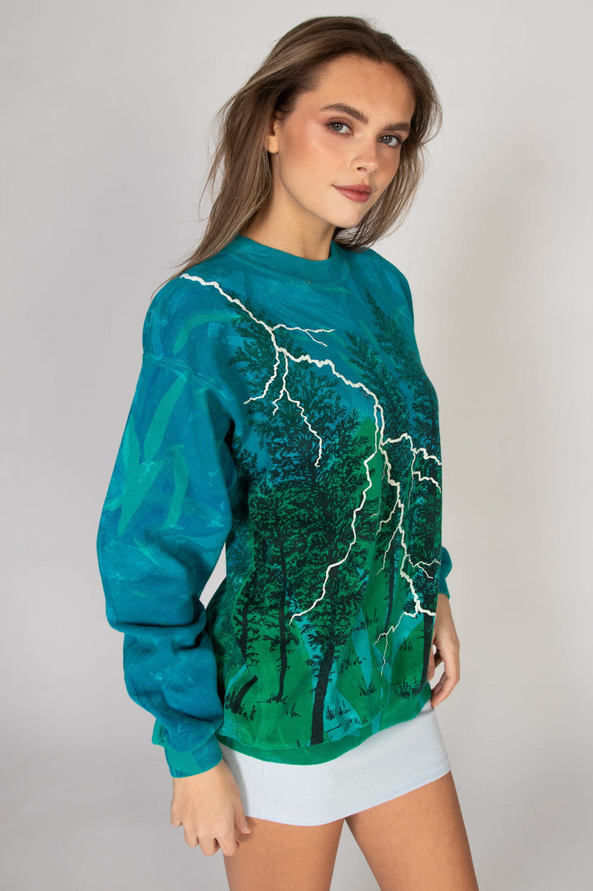 Vintage Lightning Forest Sweatshirt (1990s)