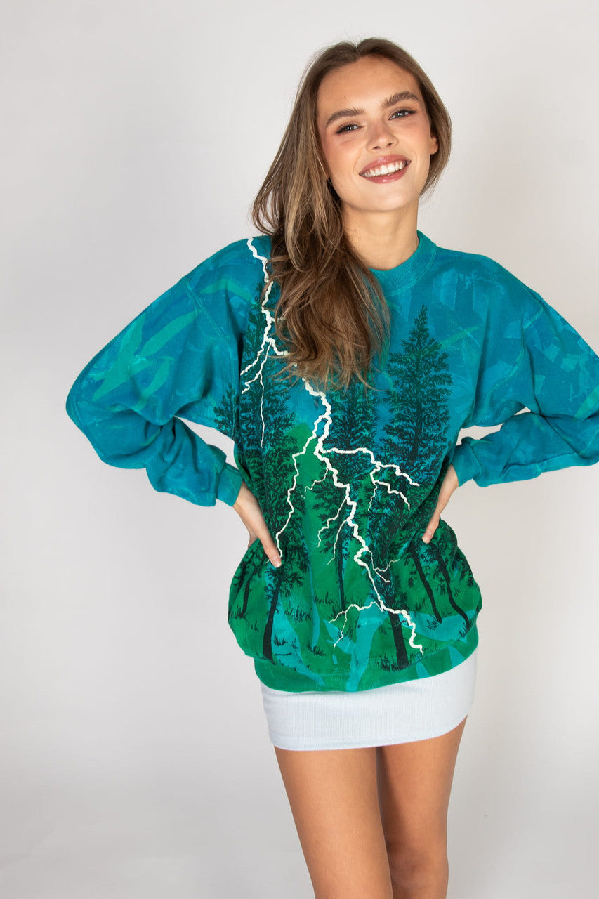 Vintage Lightning Forest Sweatshirt (1990s)