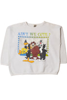 Vintage "Ain't We Cute?" Looney Tunes Heavyweight Waffle Weave Sweatshirt