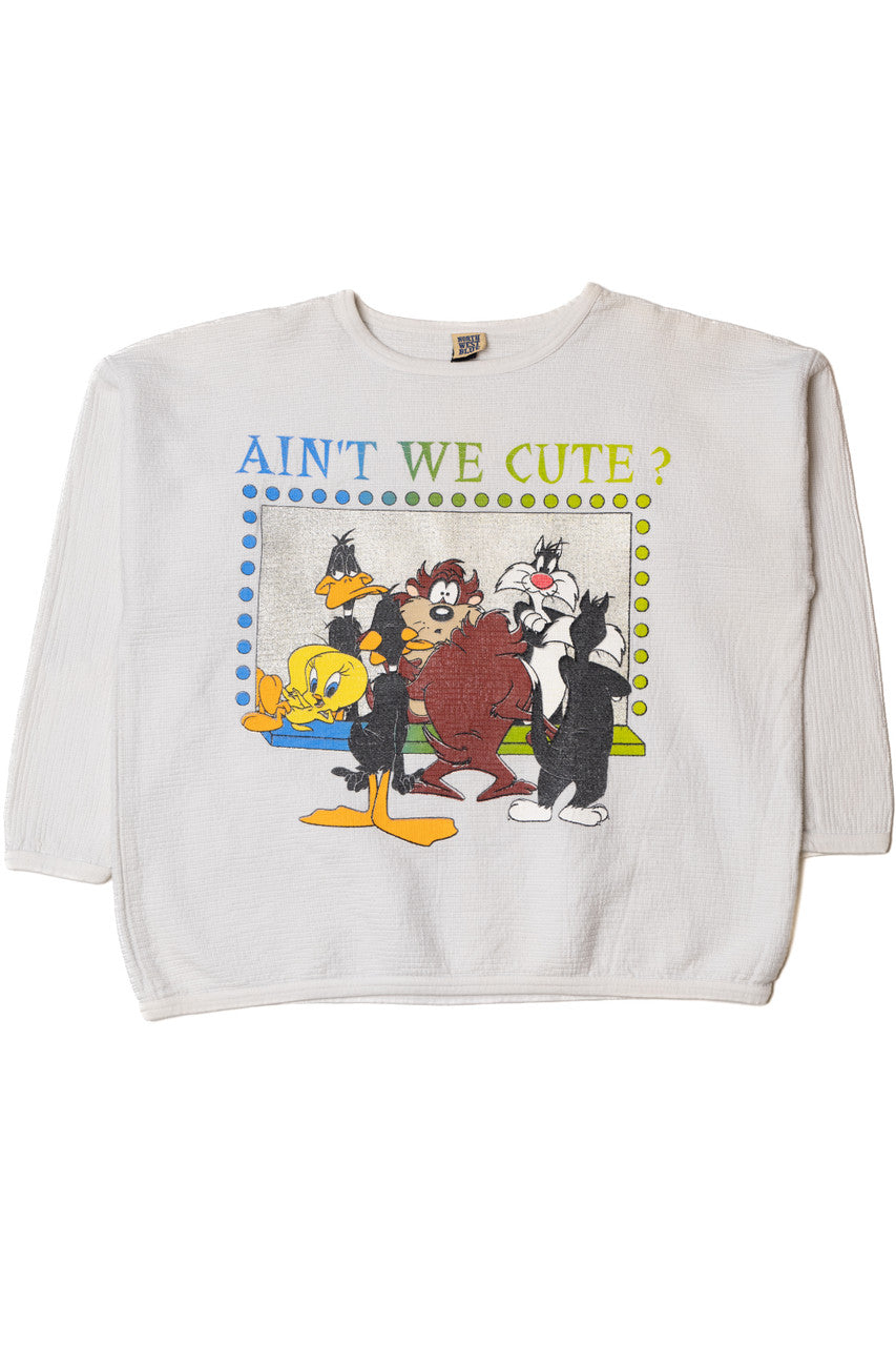 Vintage "Ain't We Cute?" Looney Tunes Heavyweight Waffle Weave Sweatshirt