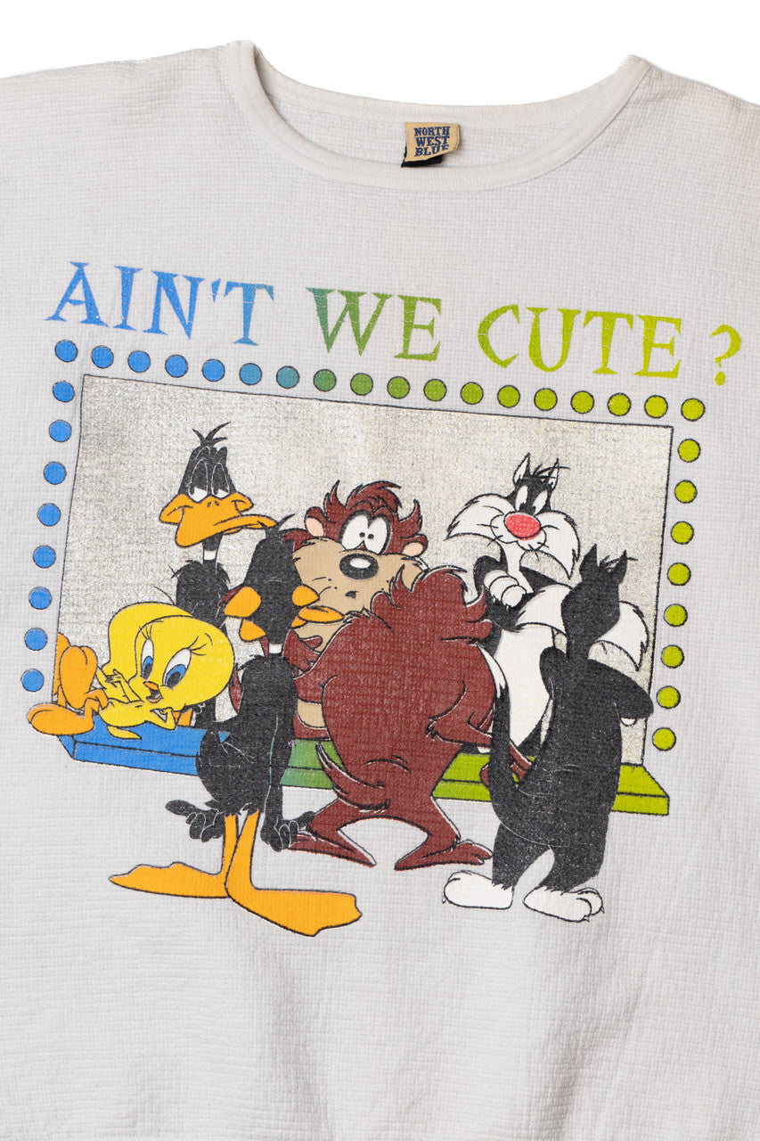 Vintage "Ain't We Cute?" Looney Tunes Heavyweight Waffle Weave Sweatshirt
