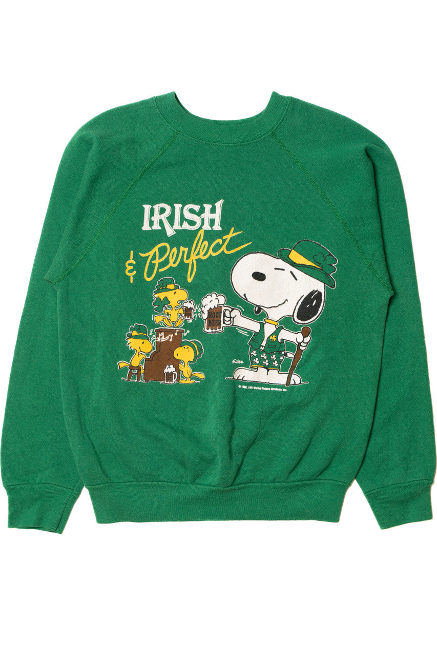 Vintage "Irish & Perfect" Snoopy St. Patrick's Day Sweatshirt