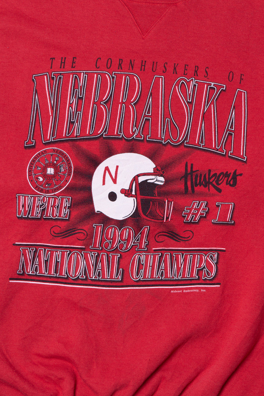 Vintage Nebraska Cornhuskers Football "1994 National Champs" Sweatshirt