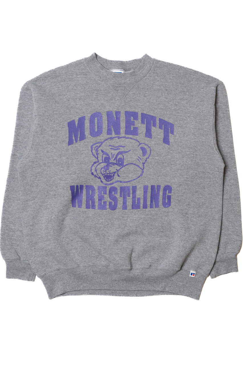 Vintage "Monett Wrestling" Mascot Russell Athletic Sweatshirt