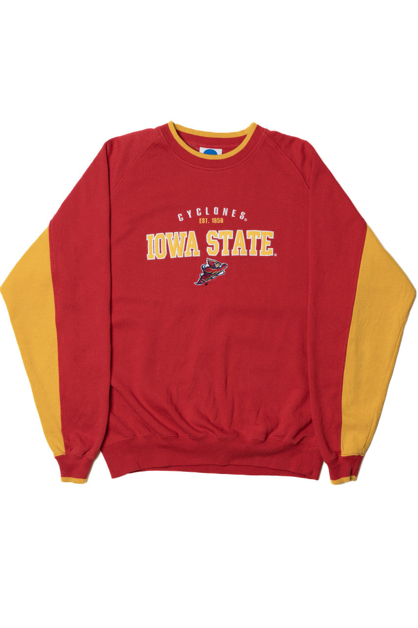 Vintage Iowa State Cyclones Mascot Color Block Sleeve Sweatshirt