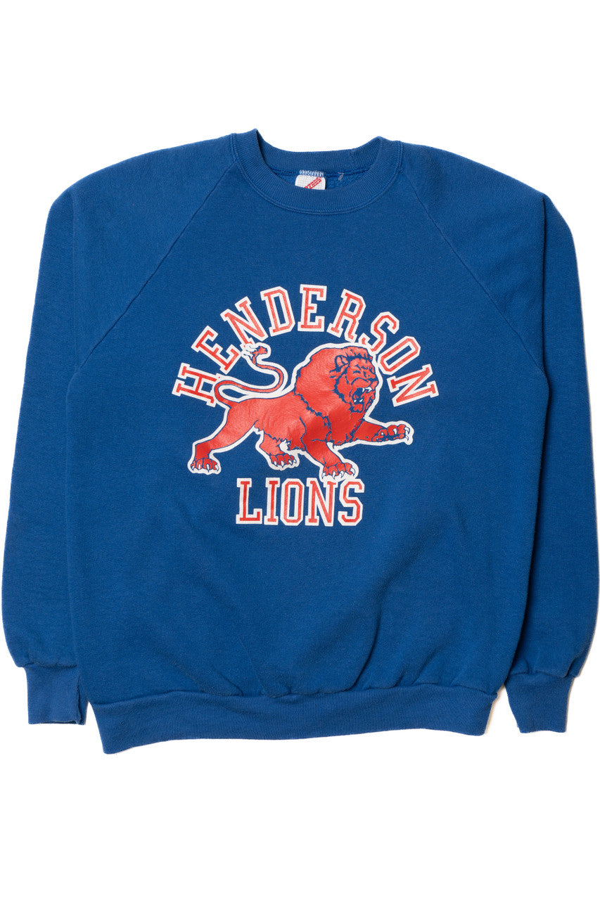 Vintage "Henderson Lions" Mascot Raglan Sweatshirt