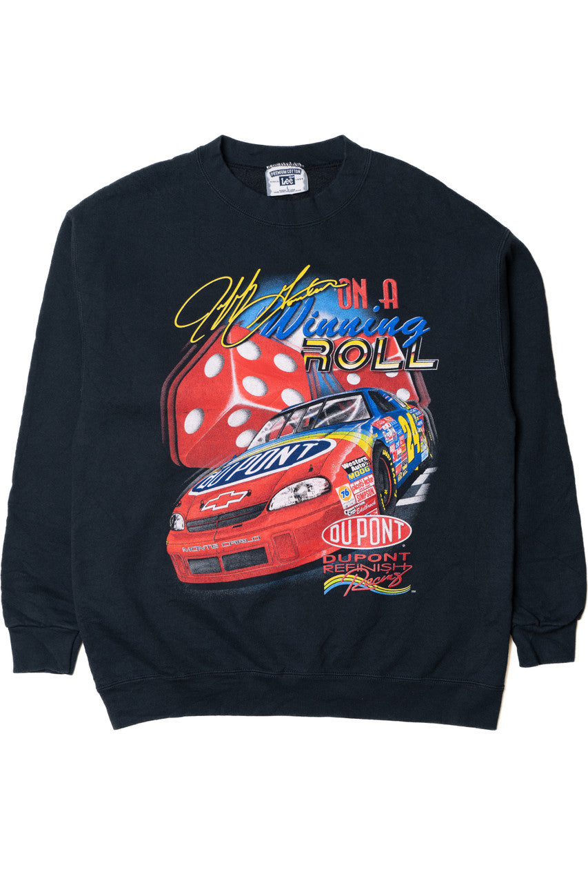 Vintage 1998 Jeff Gordon "On A Winning Roll" NASCAR Front/Back Print Sweatshirt