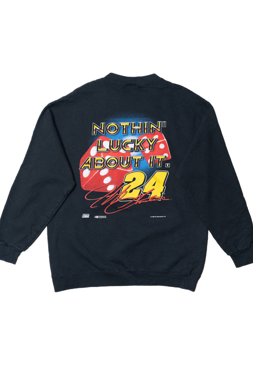 Vintage 1998 Jeff Gordon "On A Winning Roll" NASCAR Front/Back Print Sweatshirt