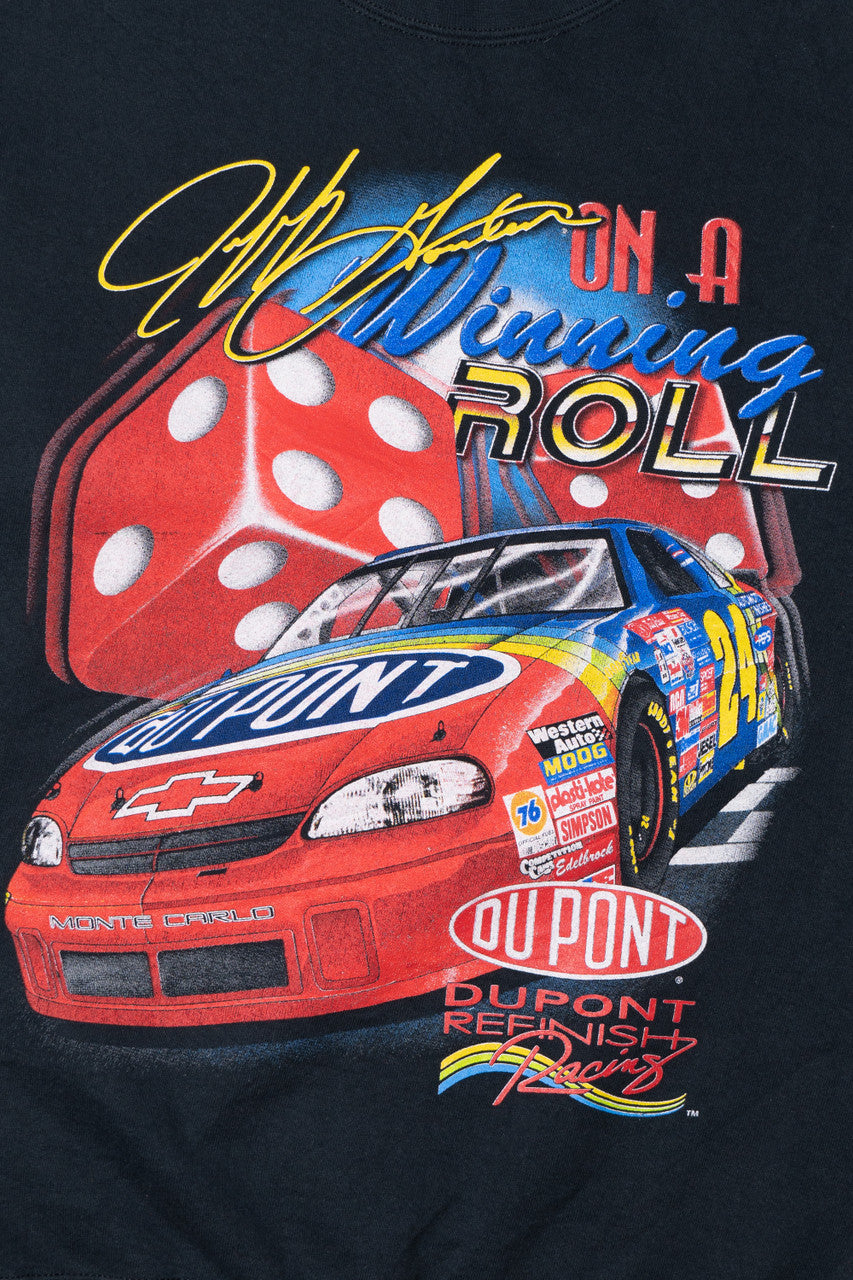 Vintage 1998 Jeff Gordon "On A Winning Roll" NASCAR Front/Back Print Sweatshirt