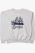 Vintage "Boston" Ship Graphic Print Sweatshirt