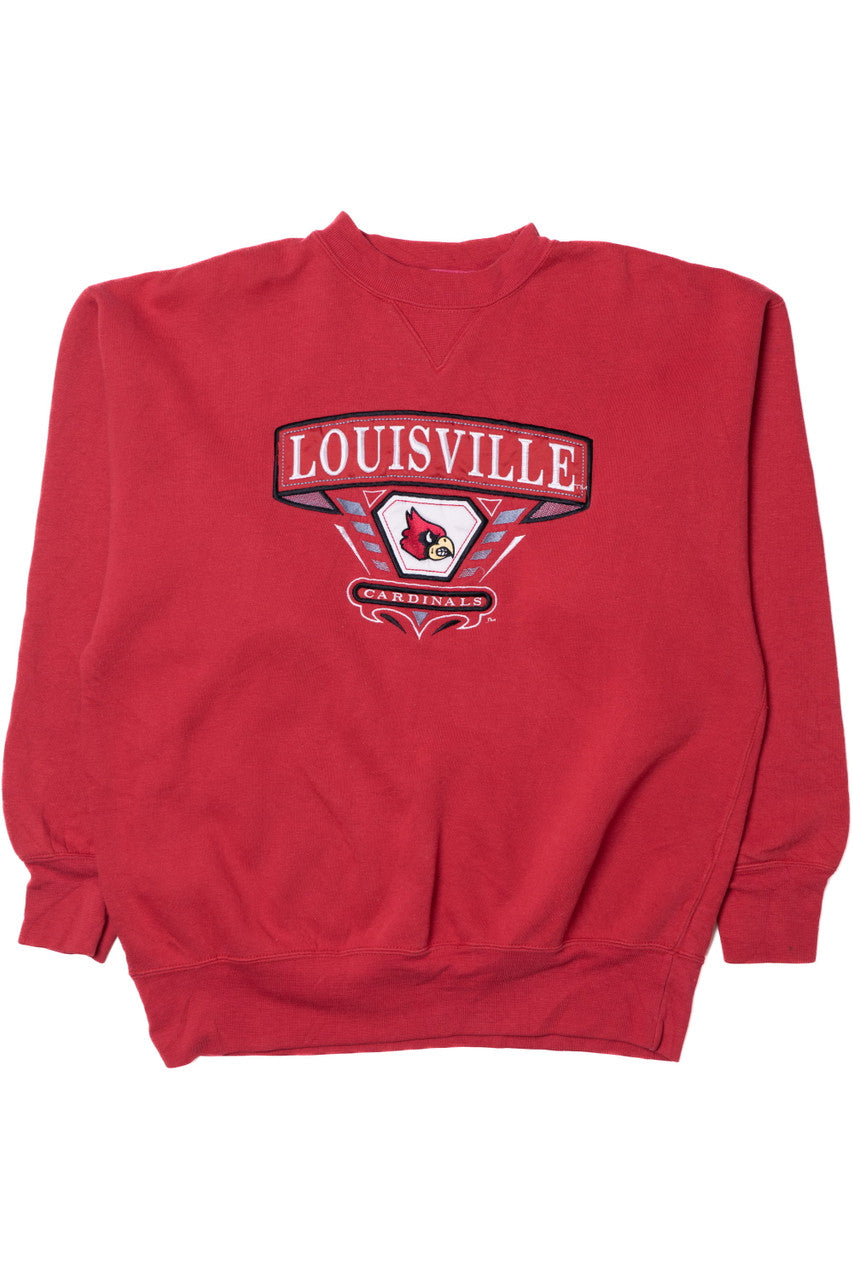 Vintage University of Louisville Cardinals Embroidered Sweatshirt 9888