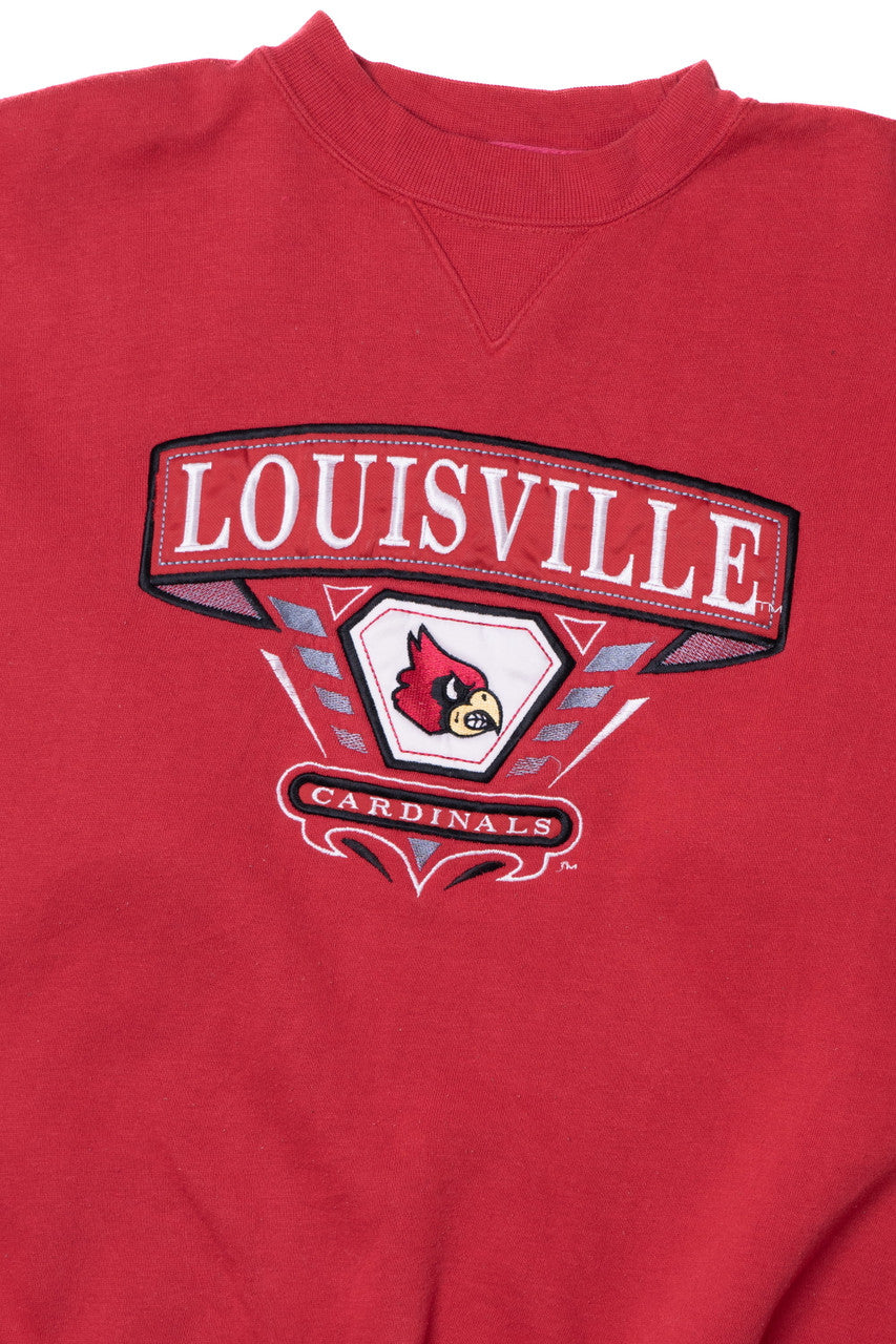 Vintage University of Louisville Cardinals Embroidered Sweatshirt 9888