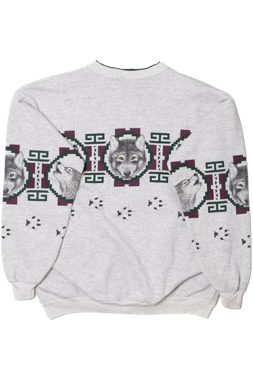 Vintage "Minnesota" Wolves Wraparound Print Art Unlimited Sweatshirt