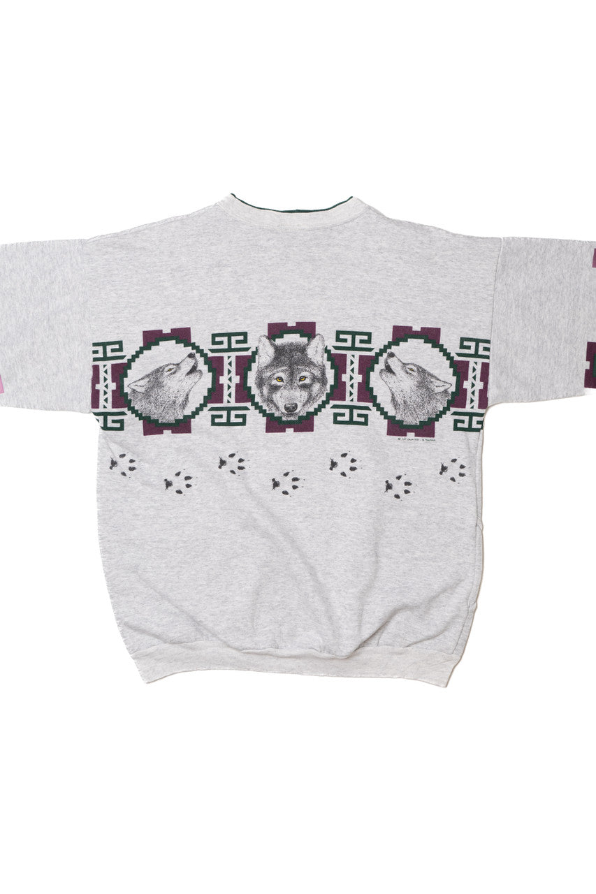 Vintage "Minnesota" Wolves Wraparound Print Art Unlimited Sweatshirt