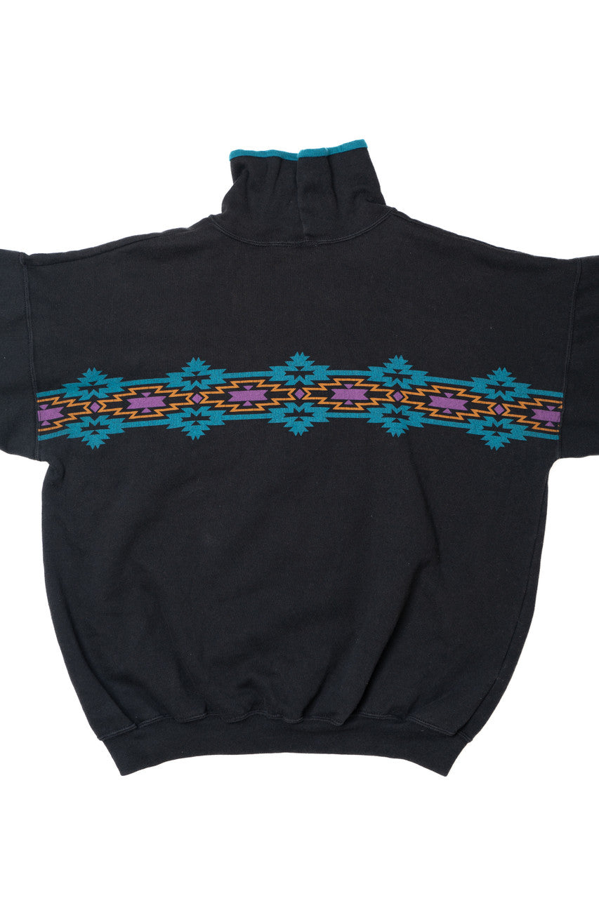 Vintage 1994 "Purgatory Colorado" Skiing Wraparound Print Turtleneck Sweatshirt
