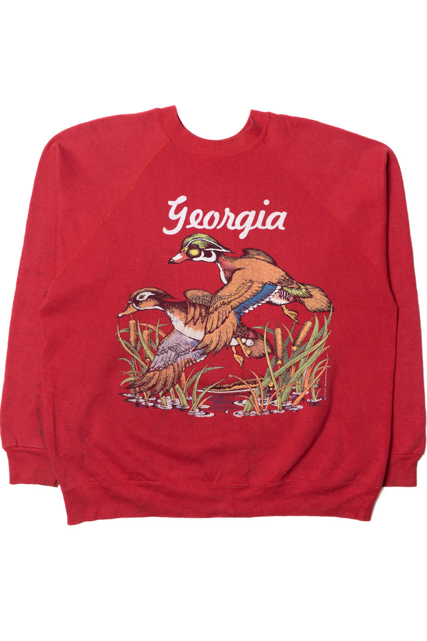 Vintage 1989 "Georgia" Ducks Raglan Sweatshirt