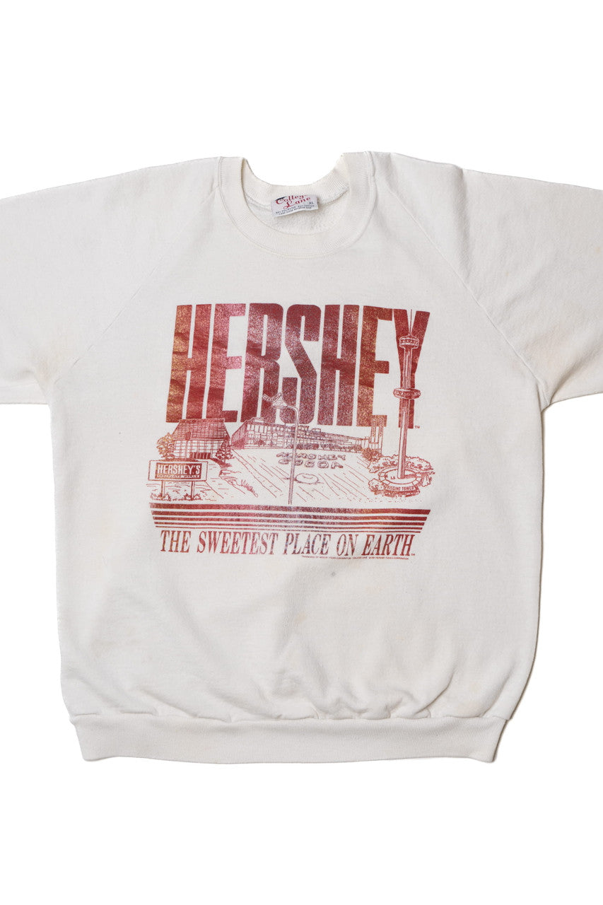 Vintage 1991 "Hershey The Sweetest Place On Earth" Metallic Print Sweatshirt