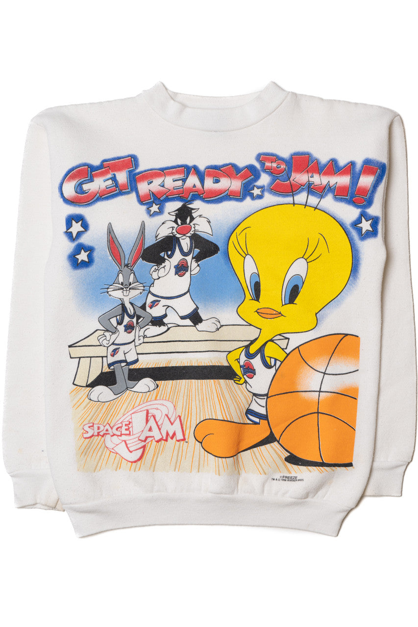 Vintage 1996 Space Jam Looney Tunes "Get Ready To Jam!" Sweatshirt