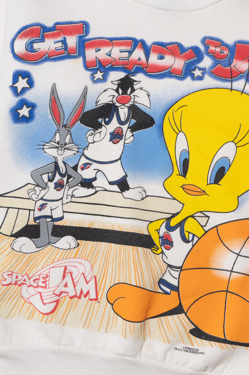 Vintage 1996 Space Jam Looney Tunes "Get Ready To Jam!" Sweatshirt