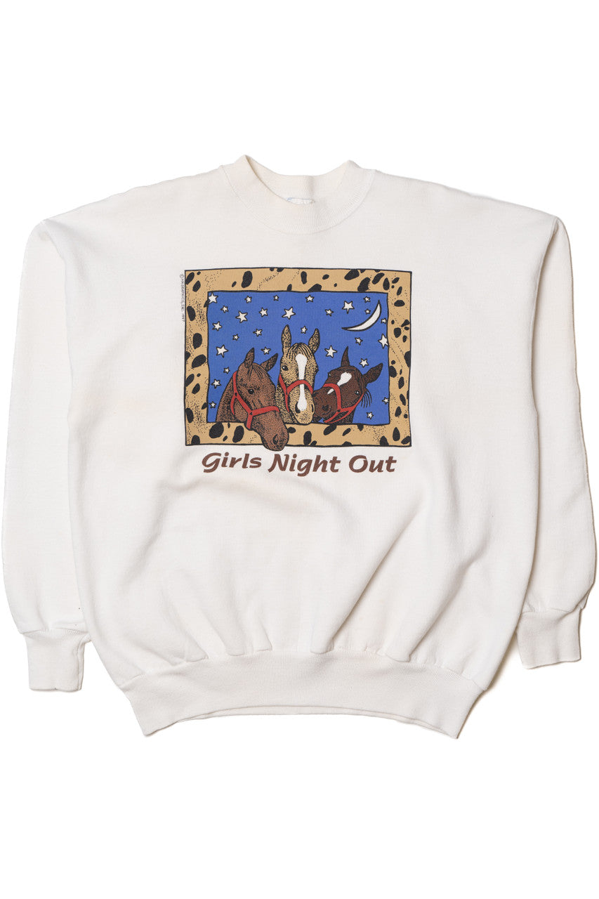 Vintage "Girls Night Out" Horses Sweatshirt