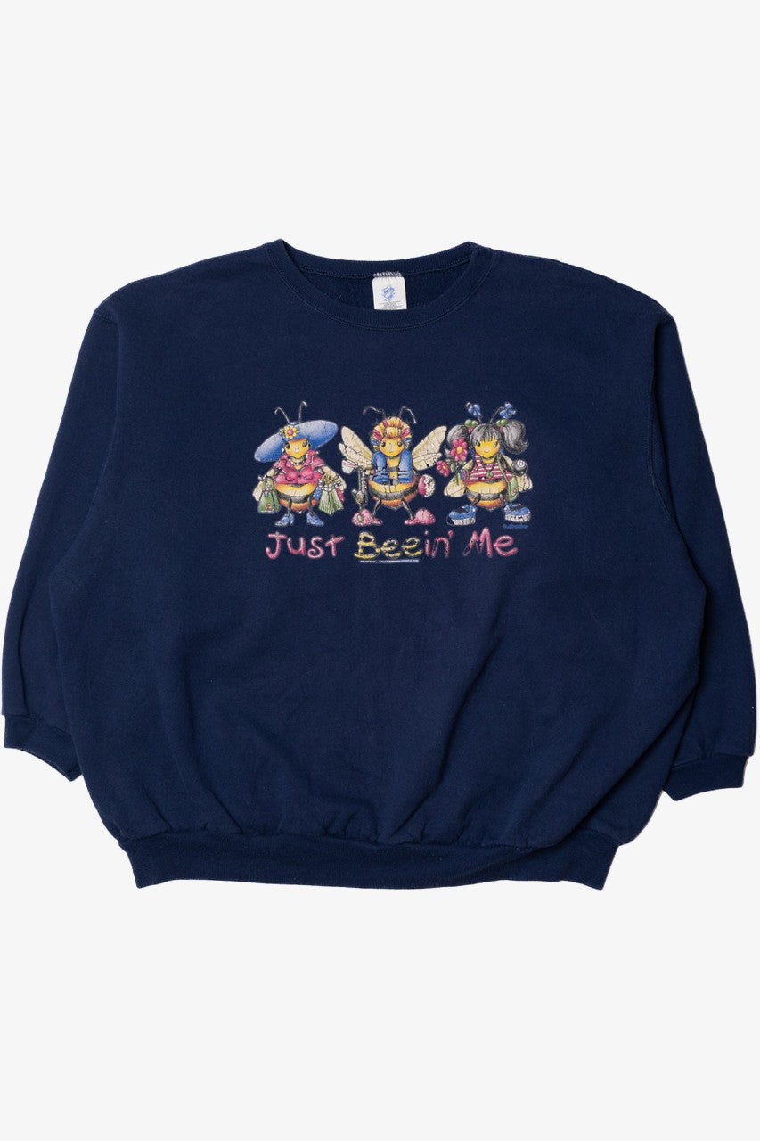 Vintage "Just Beein' Me" Cute Bumblebees Sweatshirt