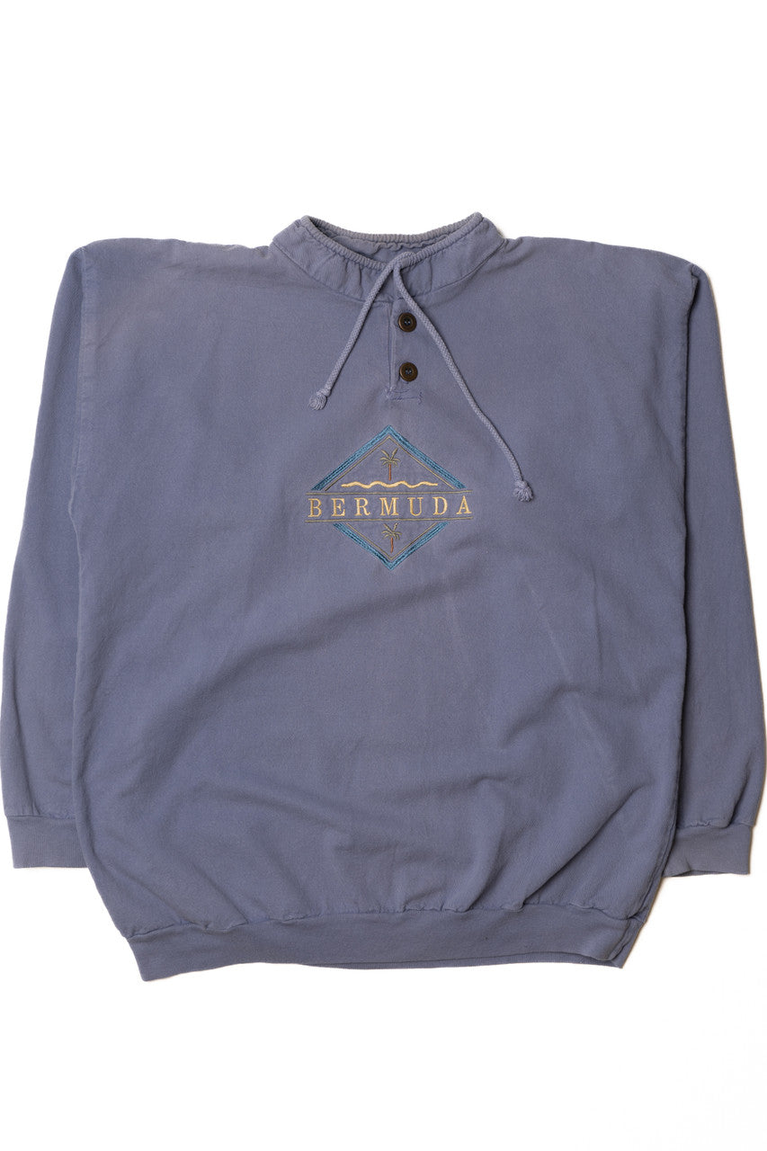 Vintage "Bermuda" Embroidered Cinch Mock Neck Sweatshirt