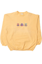 Vintage Laurel Burch Embroidered Cat Trio Sweatshirt
