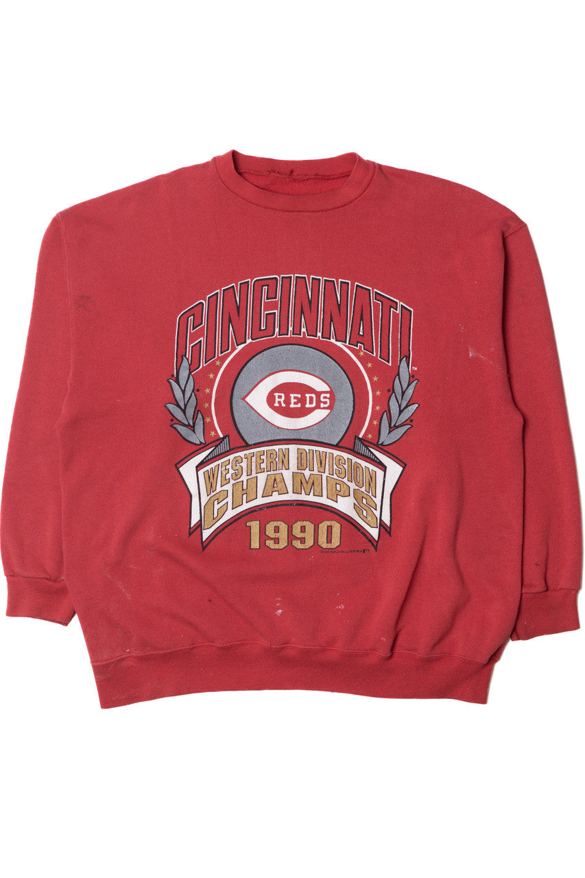 Vintage 1990 "Cincinnati Reds Western Division Champs" MLB Sweatshirt