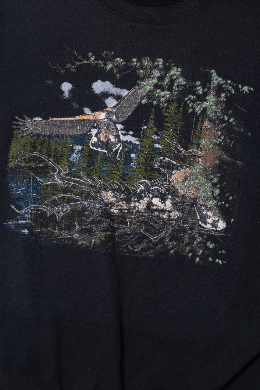 Vintage Distressed Scenic Forest Sweatshirt
