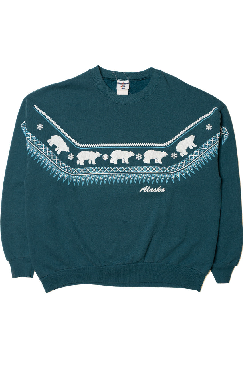 Vintage "Alaska" Polar Bear Pattern Sweatshirt