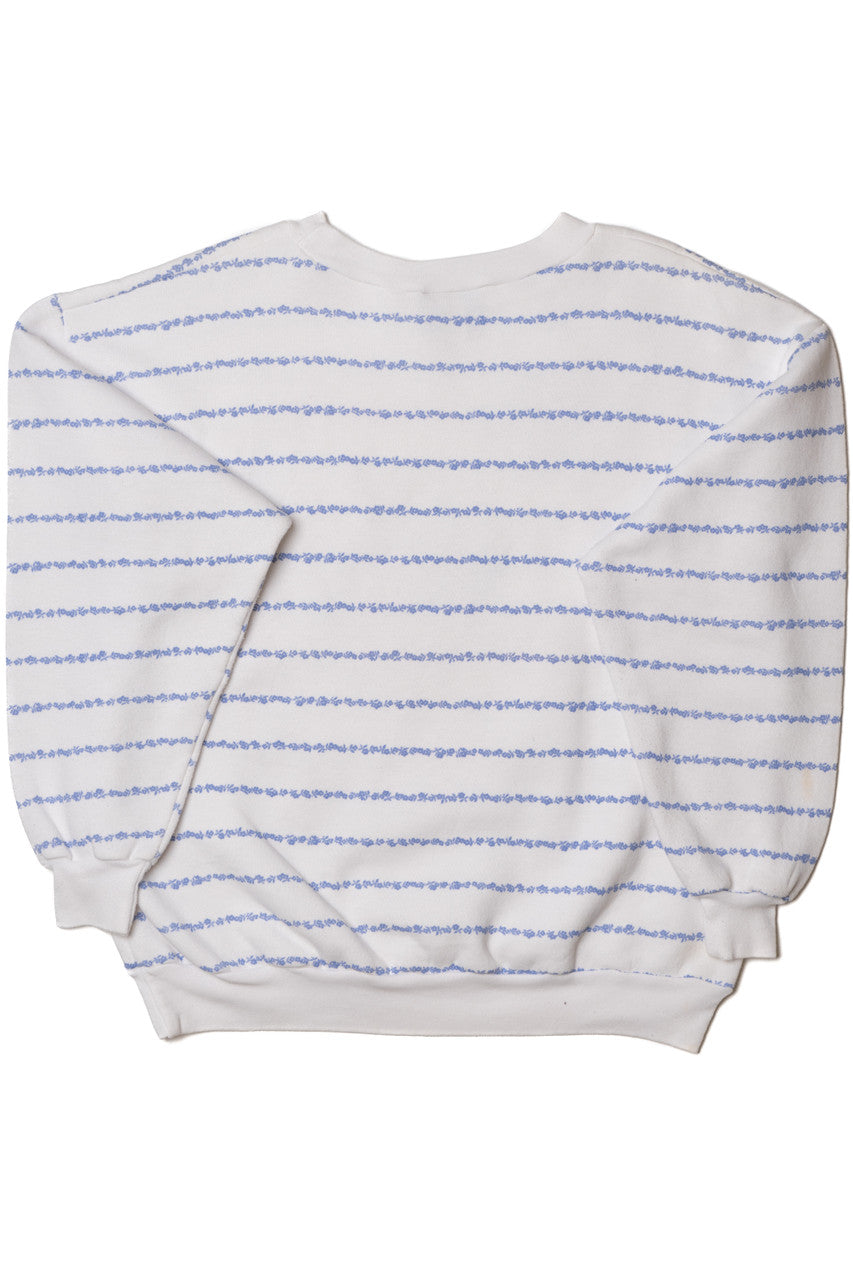 Vintage "Wildflowers" Striped Sweatshirt