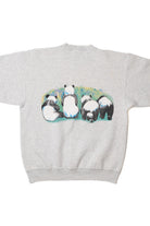 Vintage Panda Bears Front/Back Print Sweatshirt