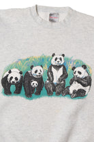 Vintage Panda Bears Front/Back Print Sweatshirt