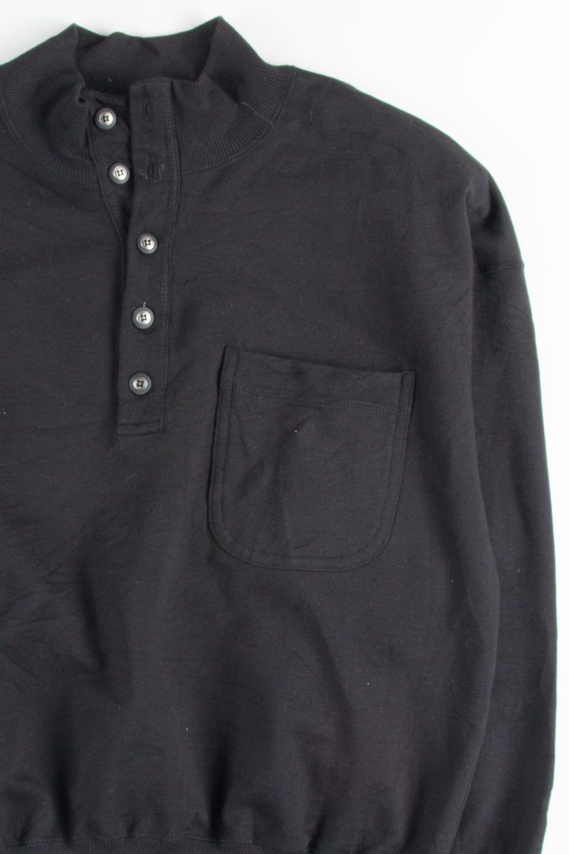 Black Button Up Pocket Sweatshirt 1