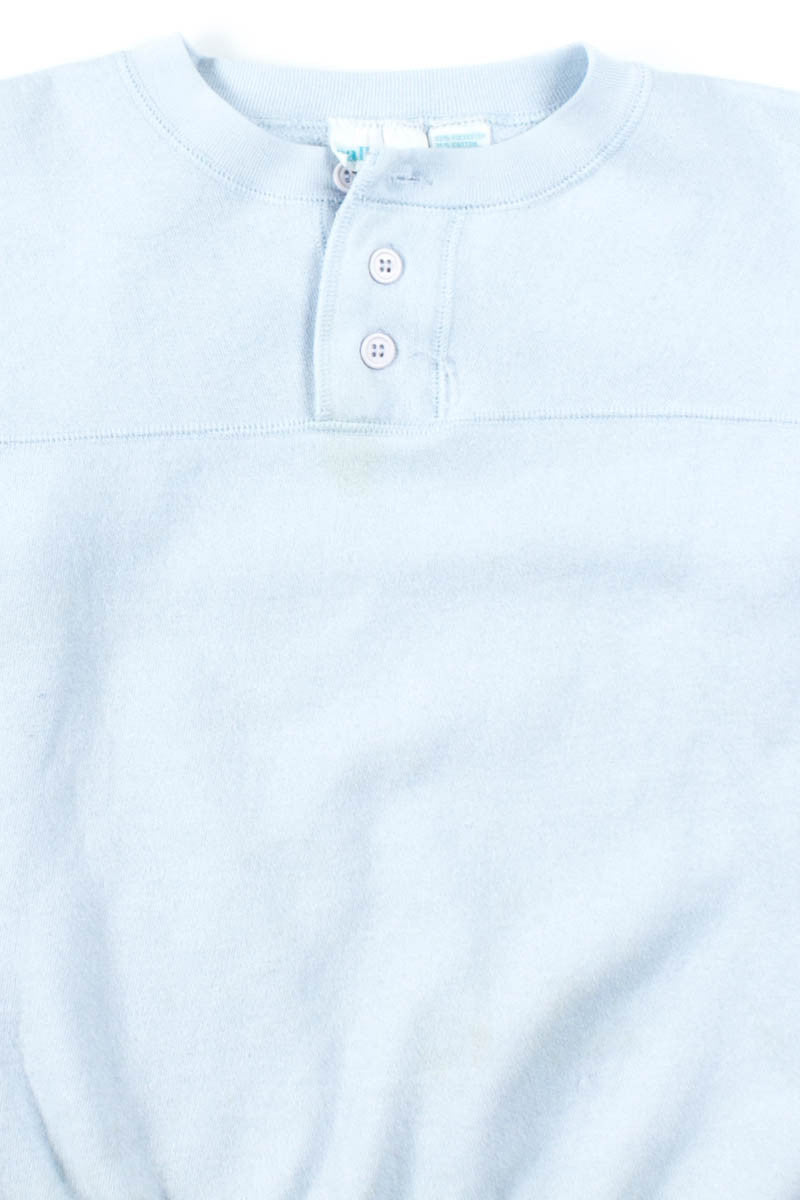 Baby Blue Button Neck Sweatshirt