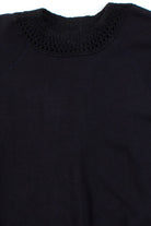 Black Crochet Collar Sweatshirt