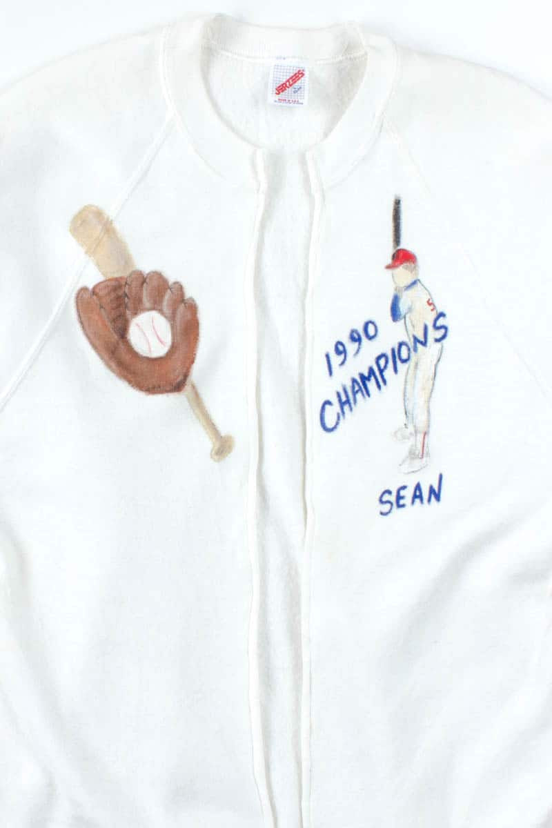 1990 Baseball Champions Open Front Sweatshirt