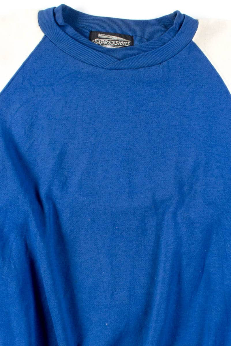 Blue & Green Color Block Sweatshirt