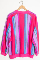 Fuchsia Striped Sweatshirt