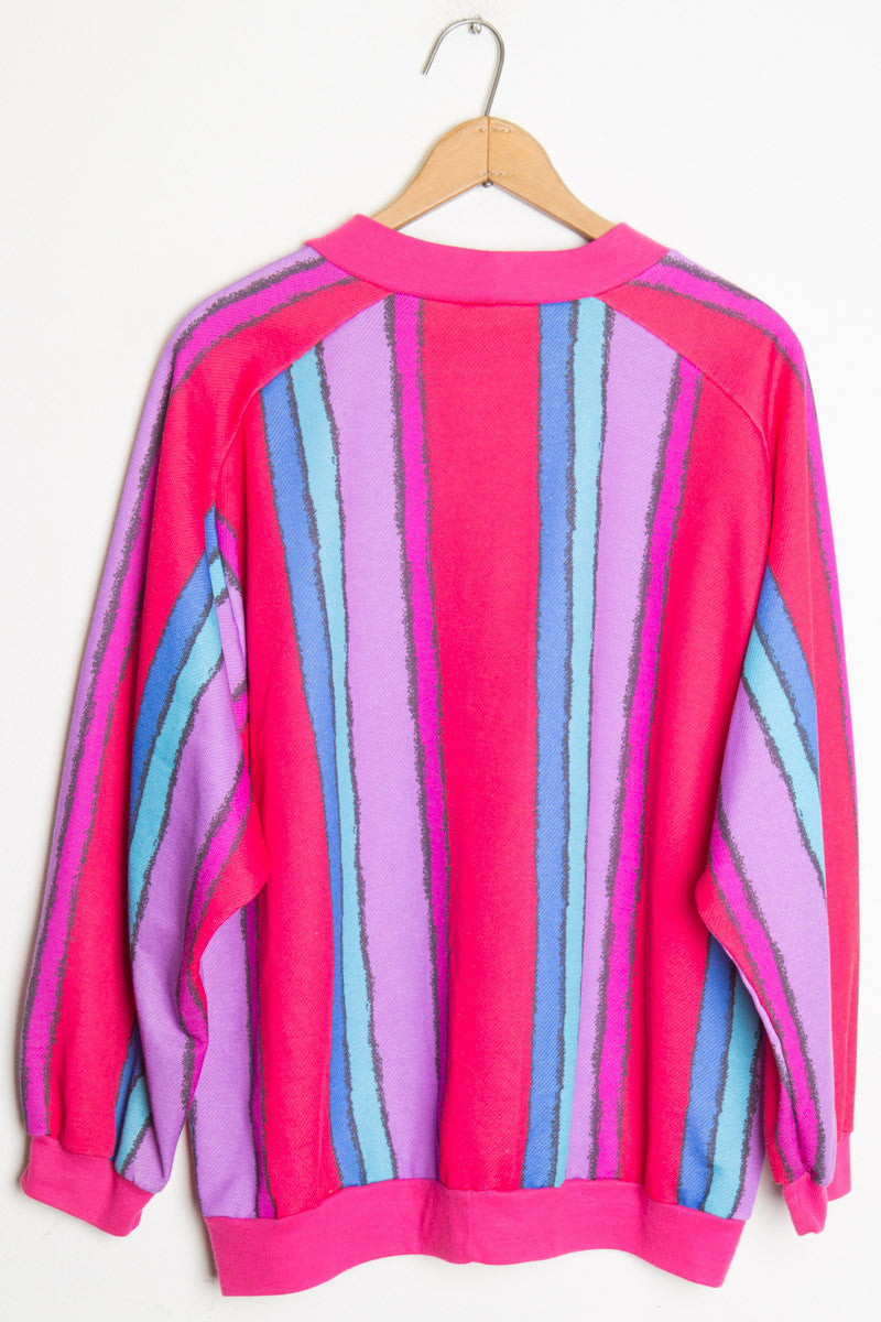 Fuchsia Striped Sweatshirt