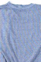 Blue Striped Distressed Sweatshirt