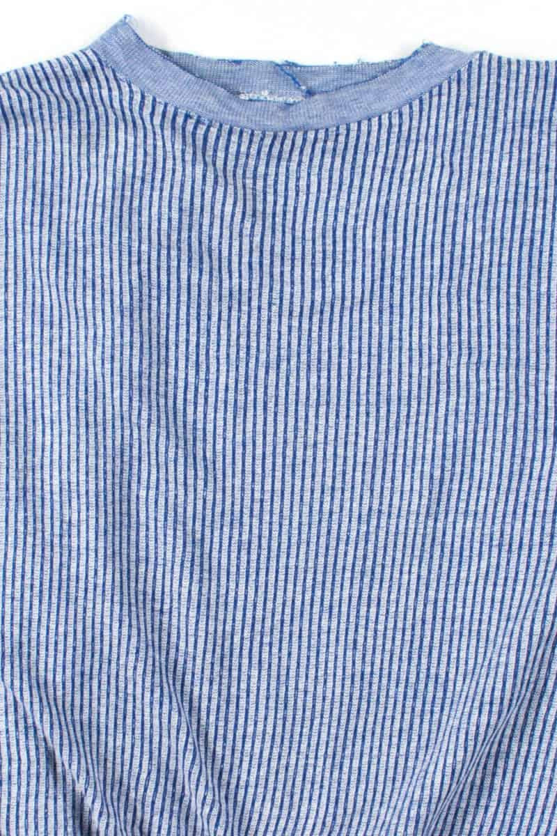 Blue Striped Distressed Sweatshirt