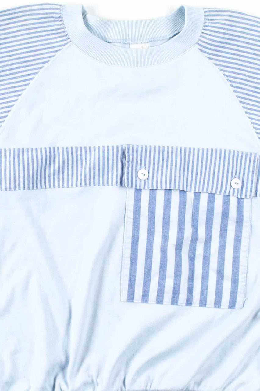 Blue Striped Pocket Sweatshirt
