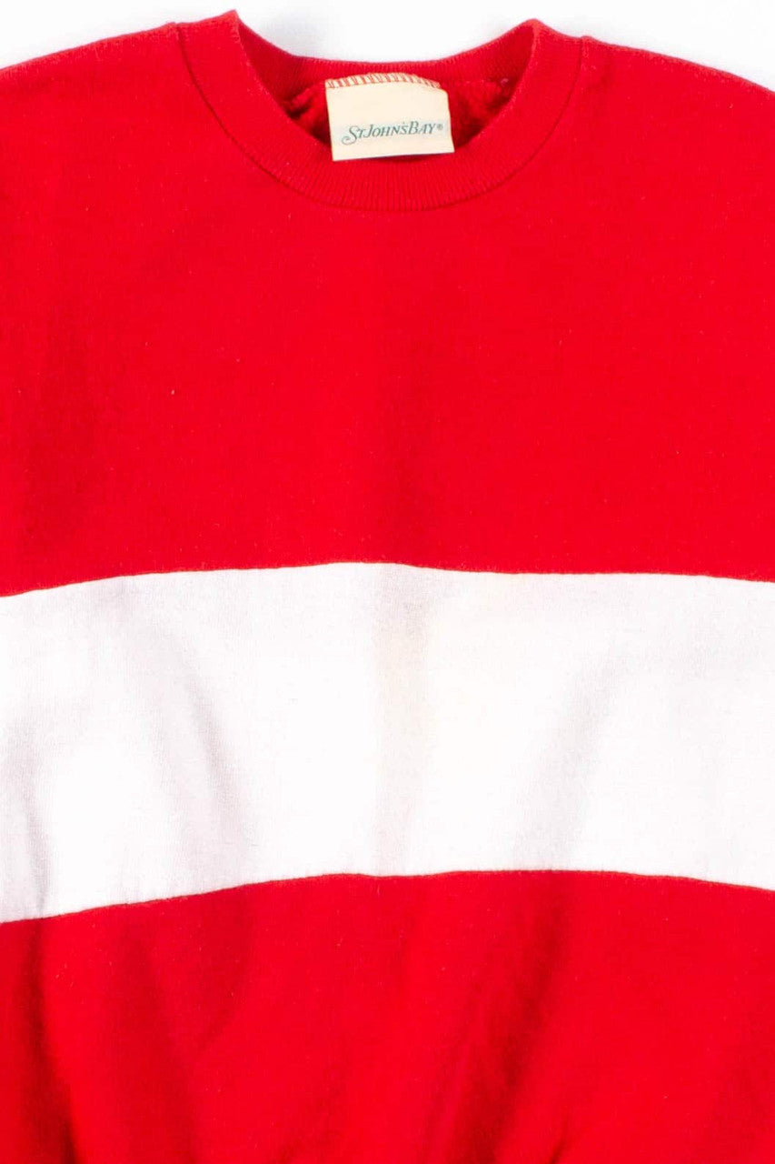 Red & White Striped Sweatshirt