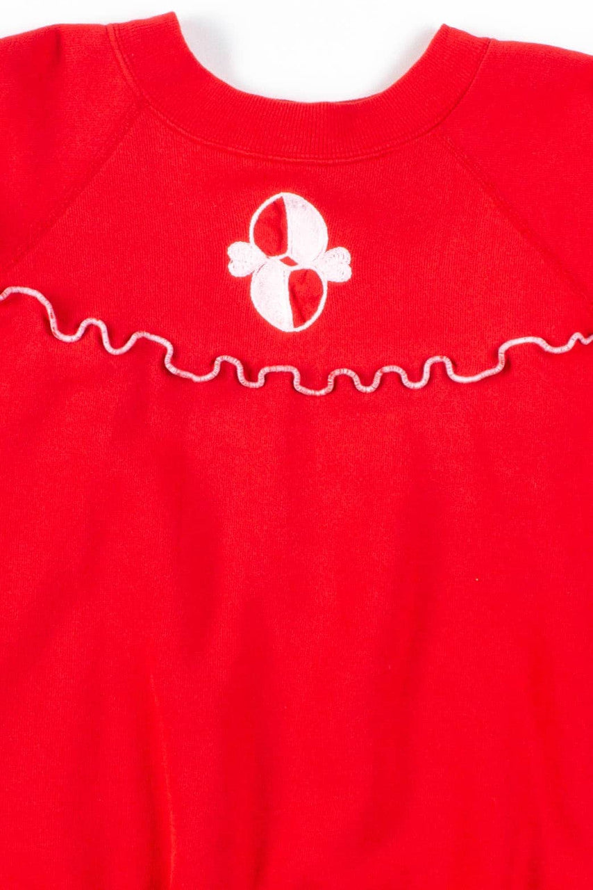 Red Frilly Decor Sweatshirt