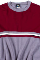 Burgundy & Grey Striped Sweatshirt