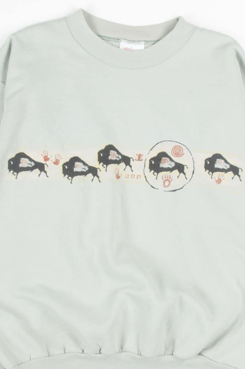 Bison Pictographs Sweatshirt
